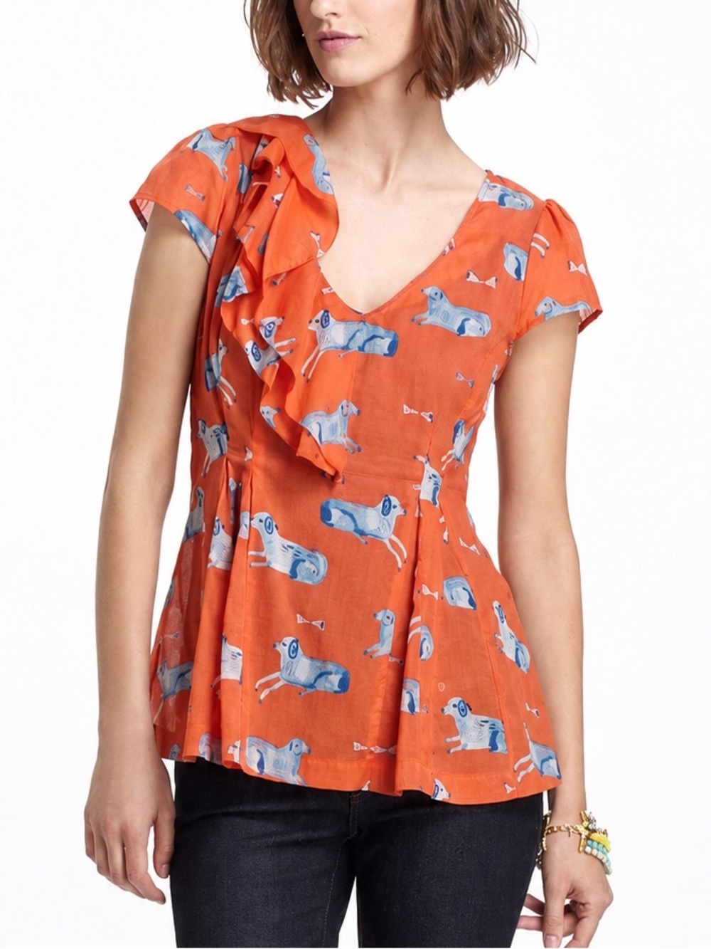 Anthropologie Meadow Rue Dog Blouse